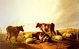 Cattle and Sheep in a Landscape by Thomas Sidney Cooper